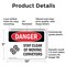 Signmission Stay Clear Of Moving Conveyors Danger Sign, Plastic, 10in W x 7in L, 2PK OS-2PACK-DS-P-710-L-1579 - alternate 8
